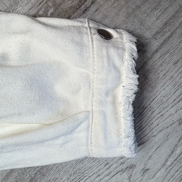 POL Button Up Shaket Jacket with Sequin Front Pockets Women’s Size M Off White - Picture 6 of 14